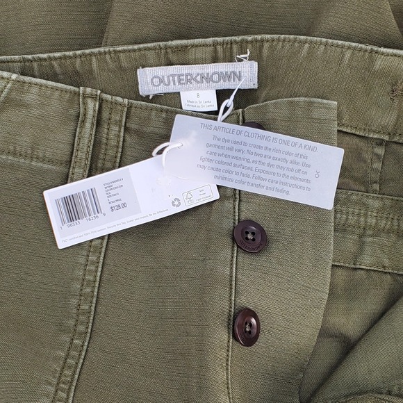 Outerknown Fatigue Utility High Rise Cropped Pants Olive Green Womens Size 8 - Picture 3 of 9